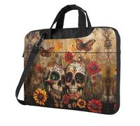 MULUHUO Sugar Skulls Butterfly Print Stylish Laptop Bag For Single Shoulder Messenger Bags Business Casual Travel Work