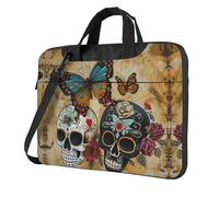 MULUHUO Sugar Skulls Butterfly Print Stylish Laptop Bag For Single Shoulder Messenger Bags Business Casual Travel Work