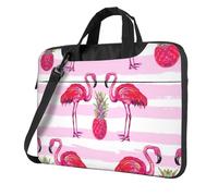 MULUHUO Summer Tropical Flamingo And Pineapple Print Stylish Laptop Bag For Single Shoulder Messenger Bags Business Casual Travel Work