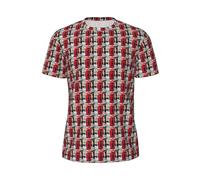 MULUHUO Telephone Booth Print Men's Short Sleeve Mesh T-Shirt Breathable Lightweight Athletic Quick-Dry Casual Black