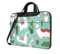 MULUHUO Tropical Llama Alpaca Cactus Flower Print Stylish Laptop Bag For Single Shoulder Messenger Bags Business Casual Travel Work