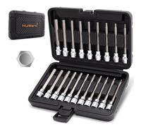 Mulwark 20PC 3/8" Drive Extra Long Allen Hex Bit Socket Set - Long Allen Socket Set Contain Metric Allen Sockets 3mm - 12mm | SAE Hex Sockets 1/8'' - 7/16'' with Storage Case for Repair and Assembly