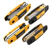 MULWARK 4 Pack Folding Allen Wrenches Sets | 17-Piece Complete Metric & Standard SAE Hex Key Set with Portable Holders for Basic Home Repair, Furniture Assembly, and DIY Projects
