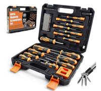 MulWark Magnetic Screwdriver Set with Case, Screw Driver Set Kit 59 Piece Includs Phillips, Hex, Pozidriv, Torx and Precision Screw Driver Set, Replaceable Screwdriver Bit Set for Men, Dad, Husband