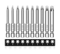 MulWark Robertson Square Allen Wrench Drill Bits Set 10PC Screwdriver Bit Set, 2.3" Long 1/4" Diameter Quick Release Shank Magnetic Square Drive Bit Set for Assembling Furniture