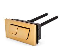 MULY Toilet Flush Button, Dual Flush Toilet Tank Gold Colour Button Square Shape Toilet Push Buttons Bathroom Accessories 85X45mm