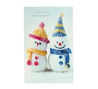 Mum And Dad Christmas Card - Christmas Card for Parents - Cute Snowman Christmas Card - Christmas Gift Card - Gift Card For Her - Gift Card For Him