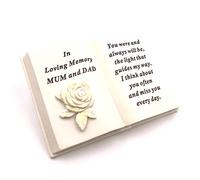 Mum and Dad Graveside Memorial Cream and Gold Book