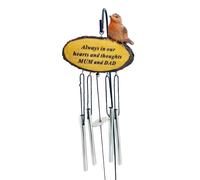 Mum and Dad Sadly Missed Robin Bird Graveside Memorial Wind Chime Always In Our Hearts Plaque