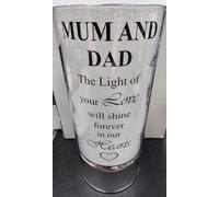 Mum and Dad Thoughts of You Memorial Tube Light 20cm Glass Light Tube 3AA Batteries NOT Included
