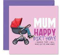 Mum Birthday Birthday Card for Women - Move Out - Happy Birthday Card for Girls, 145mm Female Greeting Cards
