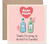 Mum Mothers Day Card - Alcohol Free - Happy Birthday Card for Mum from Son Daughter, 145mm Alcohol Free Birthday Greeting Cards
