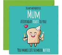 Mum Birthday Card, Cute Toast Mothers Day