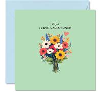 Mum Birthday Card - I Love You a Bunch - Happy Mother's Day Card for Mum from Son Daughter, 145mm Funny Humour Pun Bday Greeting Cards