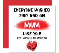 Mum Birthday Card - I'm The Lucky One - Happy Birthday Card for Mum from Son Daughter, 145mm Mothers Day Greeting Cards