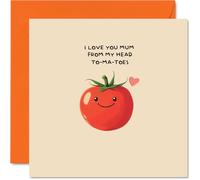 Mum Birthday Card - My Head To-Me-Toes - Happy Mother's Day Card for Mum from Son Daughter, 145mm Funny Humour Pun Bday Greeting Cards