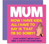 Mum Birthday Card - Now I Have Kids - Happy Birthday Card for Mum from Son Daughter, 145mm Now I Have Kids Bday Greeting Cards
