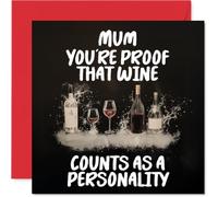 Mum Birthday Card - Personality of Wine - Happy Birthday Card for Mum from Son Daughter, 145mm Personality of Wine Mother's Day Greeting Cards