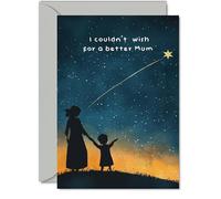 Mum Birthday Card - Shooting Star - Happy Birthday Card for Mum from Son Daughter, A5 Female Mothers Day Bday Greeting Cards