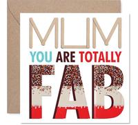 Mum Birthday Card - Totally Fab - Happy Birthday Card for Mum from Son Daughter, 145mm Totally Fab Mother's Day Greeting Cards