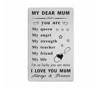 Mum Birthday Cards, Happy Birthday Gifts from Son Daughter, I Love You Mum, Mum Birthday Engraved Wallet Card Gifts