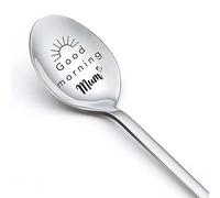 Mum Birthday Christmas Gifts from Daughter Son Good Morning Mum Spoon for Mom Mother Funny Mother's Day Gift Spoons for Mom Mommy Tea Coffee Lovers Gifts Engraved Spoons