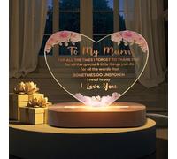 Mum Birthday Gifts Acrylic Night Light Engraved Night Light Gifts with Touching Words Thank You Birthday Decorations from Daughter Son