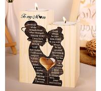 Mum Birthday Gifts from Daughter - Engraved Candlestick Candleholders Gift for Mum, Mummy Gifts for Birthday Christmas Mothers Day, Presents for Mum
