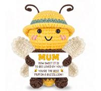 Mum Birthday Gifts from Daughter Son, Gifts for Mum, Handmade Crochet Bee | Positive Crochet Animals, Emotional Support Crochet Presents for Mum Mummy Mama Step Mother, Christmas Mothers Day Best Gift