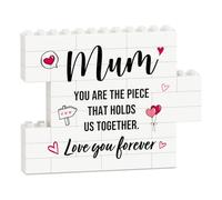 Mum Birthday Gifts from Daughter Son Husband - Building Blocks Puzzle Plaque, Funny Gifts for Mum on Her Birthday, Presents for Mums, Gift for Mothers Day, Unique Love Mom Cards for Christmas