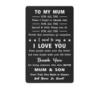 Mum Birthday Gifts from Son, Thank You Mum Card, Love My Mum Gifts from Son, Mum Gifts from Son