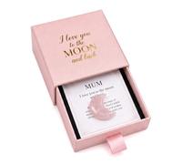 Mum Birthday Gifts, Gifts for Mum from Daughter Son, I Love You to the Moon | and Back Crystal Keepsake in Pink Gift Box, Christmas or Mother's Day Present with Message Card for Mummy, Meaningful