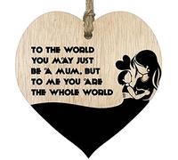 Mum Birthday Gifts Wooden Heart Plaque, Light Wood Sign, Mothers Day Gifts for Her, Worlds Best Mum Hanging Wood Heart, Mummy Mother, Presents For Mum on her Birthday - Made in The UK by Stuff4