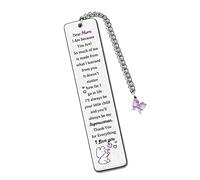 Mum Bookmarks Mothers Day Gifts Bookmarker Mommy My Greatest Superwoman Birthday Present Mom I Am Because You are Retirement Appreciate Keepsakes Christmas Thanksgiving Women Book Accessory Butterfly