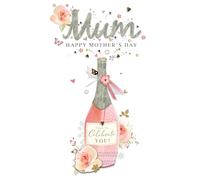 Mum Celebrate You Bubbles and Blossoms Mother's Day Hand-Finished Greeting Card MCF108