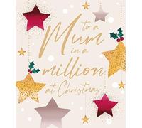 Mum Christmas Card One in a Million - Luxury Stars Traditional Xmas Card