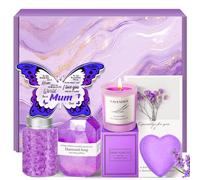 Mum Christmas Gifts from Daughter Son: Eletorot Personalised Best Mum Presents Ideas, Candle Bath Hamper Basket Set, Pamper for Mom Mummy, Acrylic Butterfly Plaque Keepsake for Birthday