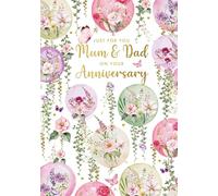 MUM & DAD Anniversary card Pizazz Range Elegant gold overlay finish