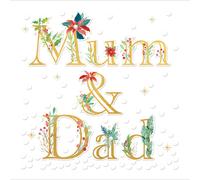 Mum & Dad Embossed Christmas Card Woodmansterne Xmas Cards