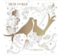 Mum & Dad Gold Foiled Festive Xmas Pheasant Christmas Card Xmas Greeting Cards 496561