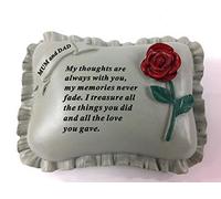 Mum & Dad Large Red Rose Memorial Pillow Tribute Graveside Ornament Tribute Plaque Crematorium