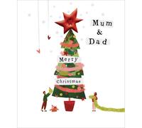 Mum & Dad Merry Christmas Festive Xmas Tree Christmas Card Xmas Greeting Cards
