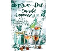 Mum & Dad On Your 55th Emerald Wine Cooler Happy Anniversary Card Lovely Verse