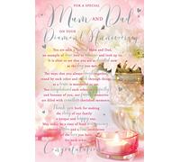 Mum & Dad On Your 60th Diamond Happy Anniversary Candle Card Lovely Verse