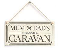 Mum & DAD’S Caravan - Lovely Vintage Style Handmade Caravan Gift Plaque