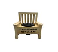 Mum & Dad Wooden Memorial Bench with Flower Insert Pot Graveside Crematorium Plaque Garden