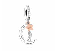 Mum Daughter Grandma Auntie I Love You To The Moon And Back Hug Charm Bead Pendant 925 Sterling Silver Compatible With Pandora Charm Moments Bracelet (Girlfriend Boyfriend Hug Charm)