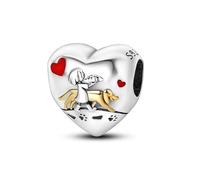 Mum Daughter Mom Mum Turtle Dog Family Heart Charm Bead Pendant 925 Sterling Silver Compatible With Pandora Charm Moments Bracelet (Get Together All The Way Family Dog)