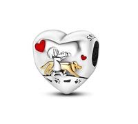 Mum Daughter Mom Turtle Dog Family Heart Charm Bead Pendant 925 Sterling Silver Compatible With Pandora Charm Moments Bracelet