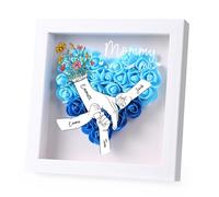 Mum Day Gift Personalized Flower Box for Mom with 2 to 8 Names, Heart-Shaped Dried Flower Box, Mum Gift First Choice